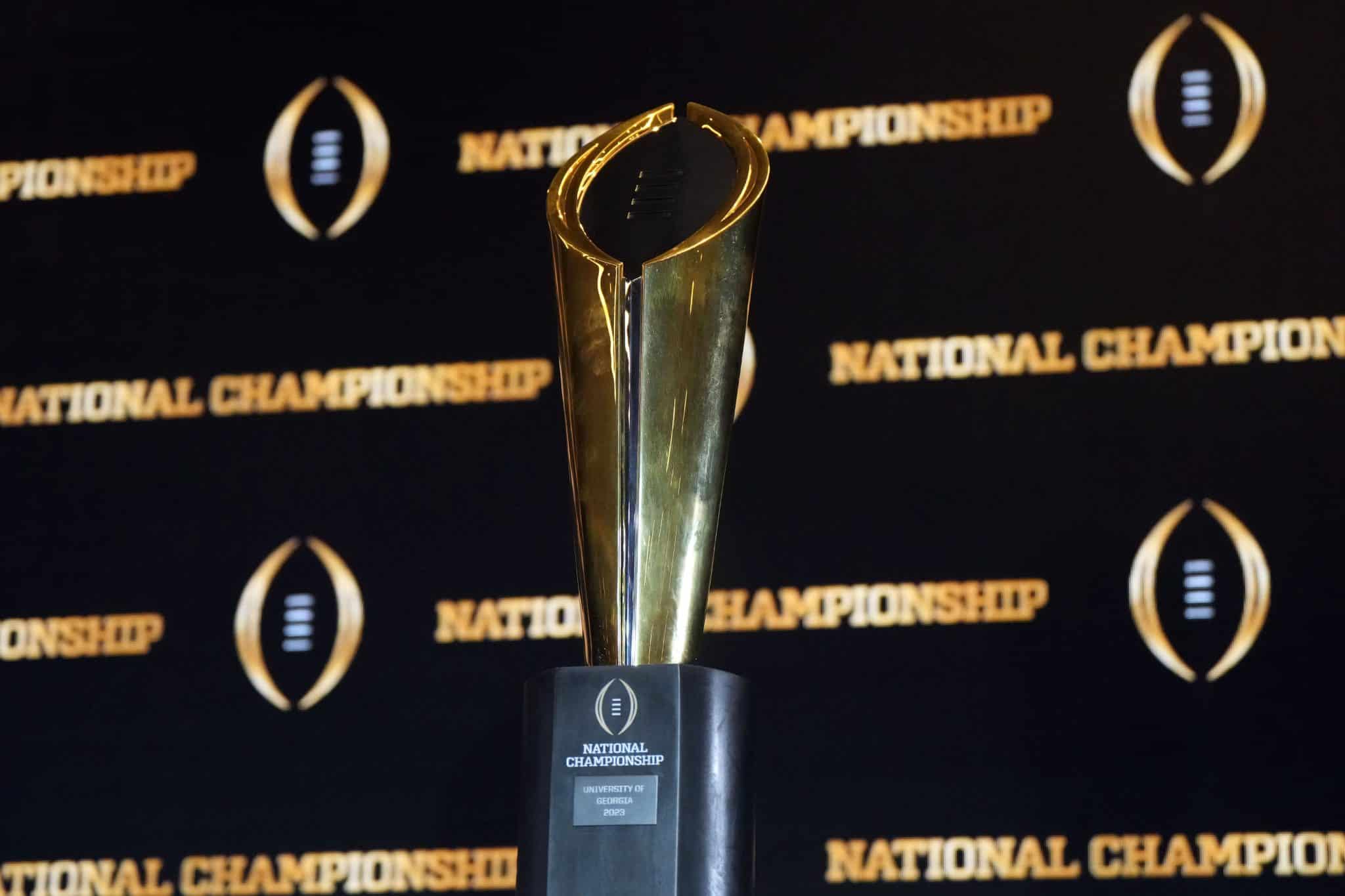 College Football Playoff trophy.