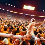 Tennessee fans celebrate an upset win over Alabama.