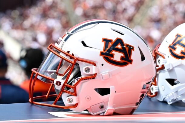 A picture of an Auburn helmet is shown.