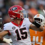 Carson Beck in Georgia's game against Tennessee.