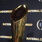College Football Playoff trophy.