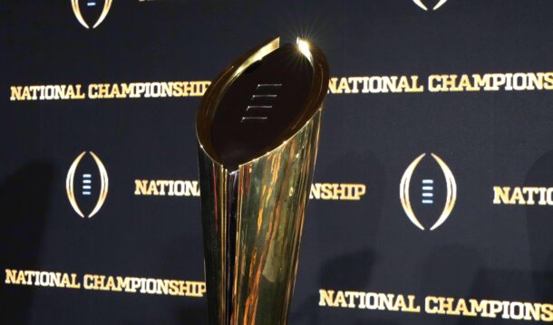 College Football Playoff trophy.