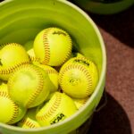 Bucket of softballs