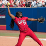 Texas Tech star NiJaree Canady at the 2025 Women's College World Series.