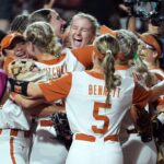 Texas celebrates a Game 1 win.
