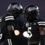 Mississippi State players celebrate.