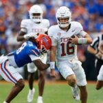 Texas QB Arch Manning runs the ball vs. Florida.