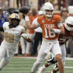 Arch Manning makes a play against Vanderbilt.