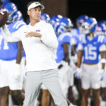 Ole Miss football coach Lane Kiffin before a game.